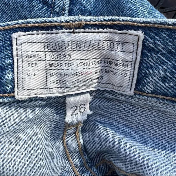 CURRENT ELLIOT FRAYED HEM HIGH RISE JEANS SIZE 26 - Picture 6 of 14
